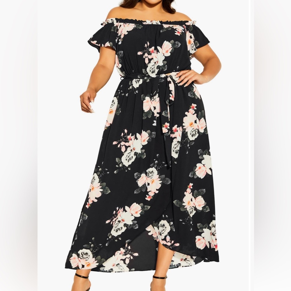 City Chic Pink High-Low Wrap Sundress